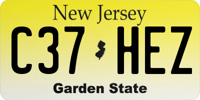 NJ license plate C37HEZ