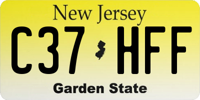 NJ license plate C37HFF