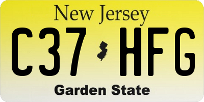 NJ license plate C37HFG