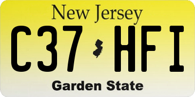 NJ license plate C37HFI