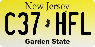 NJ license plate C37HFL