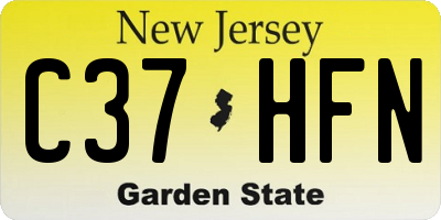 NJ license plate C37HFN