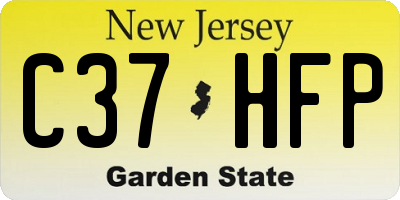 NJ license plate C37HFP