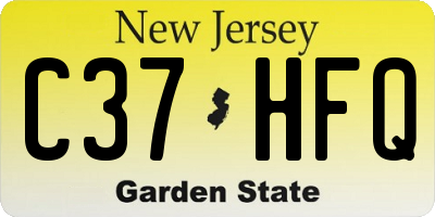 NJ license plate C37HFQ