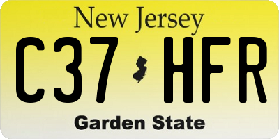 NJ license plate C37HFR