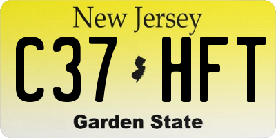 NJ license plate C37HFT