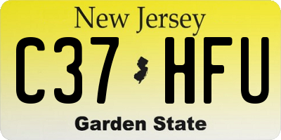 NJ license plate C37HFU