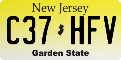 NJ license plate C37HFV