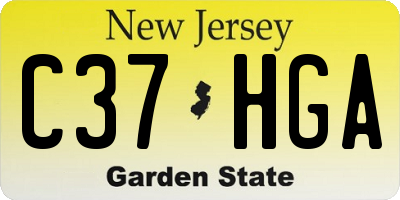 NJ license plate C37HGA