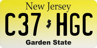 NJ license plate C37HGC