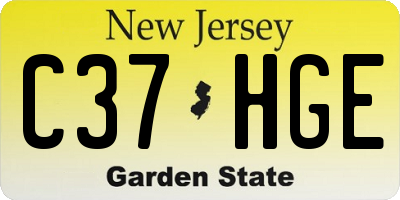 NJ license plate C37HGE