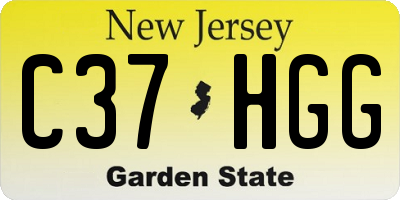 NJ license plate C37HGG