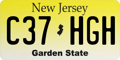 NJ license plate C37HGH