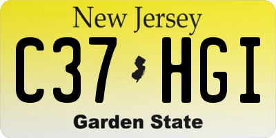 NJ license plate C37HGI
