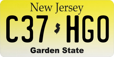 NJ license plate C37HGO