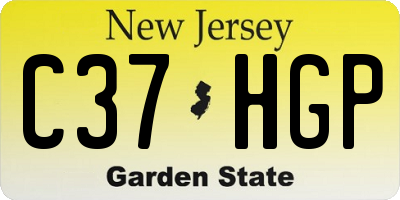 NJ license plate C37HGP