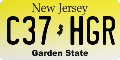 NJ license plate C37HGR
