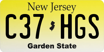 NJ license plate C37HGS