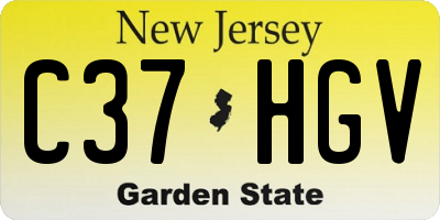 NJ license plate C37HGV