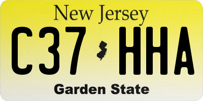 NJ license plate C37HHA