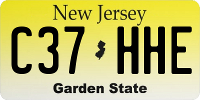NJ license plate C37HHE