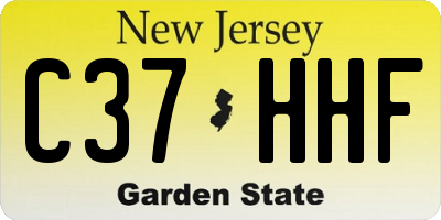 NJ license plate C37HHF