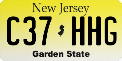 NJ license plate C37HHG