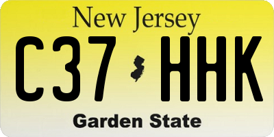 NJ license plate C37HHK