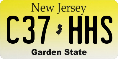 NJ license plate C37HHS