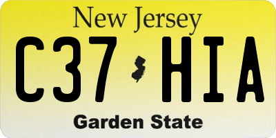 NJ license plate C37HIA