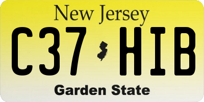 NJ license plate C37HIB