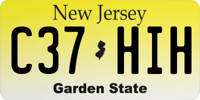 NJ license plate C37HIH