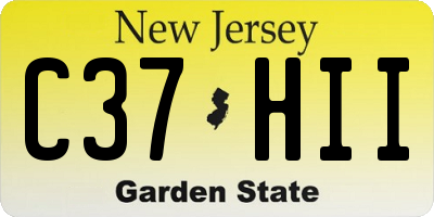 NJ license plate C37HII