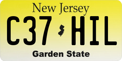NJ license plate C37HIL