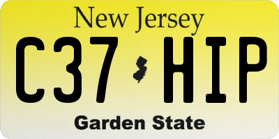 NJ license plate C37HIP