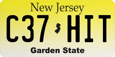 NJ license plate C37HIT