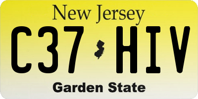 NJ license plate C37HIV