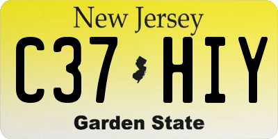 NJ license plate C37HIY