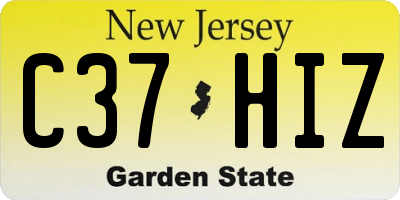 NJ license plate C37HIZ