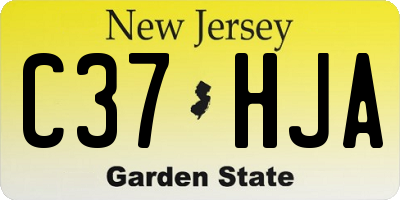 NJ license plate C37HJA