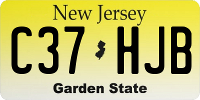 NJ license plate C37HJB