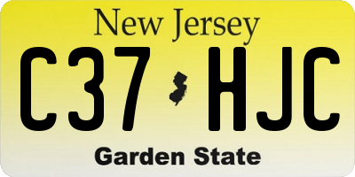 NJ license plate C37HJC