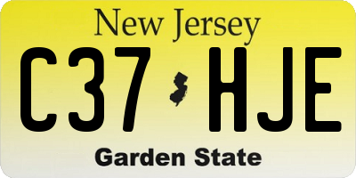 NJ license plate C37HJE