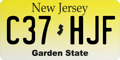 NJ license plate C37HJF