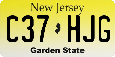 NJ license plate C37HJG