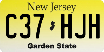 NJ license plate C37HJH