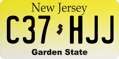 NJ license plate C37HJJ