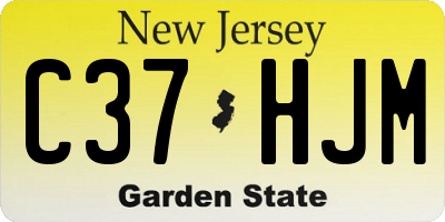 NJ license plate C37HJM