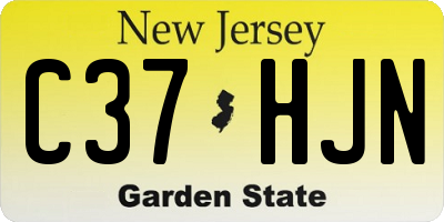 NJ license plate C37HJN