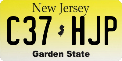 NJ license plate C37HJP